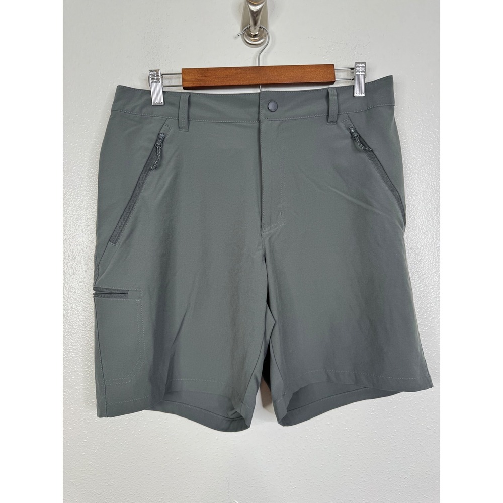 Columbia Mens Grey Hiking Cargo Shorts Size 34 Silver Ridge Stretch Outdoor 8in
